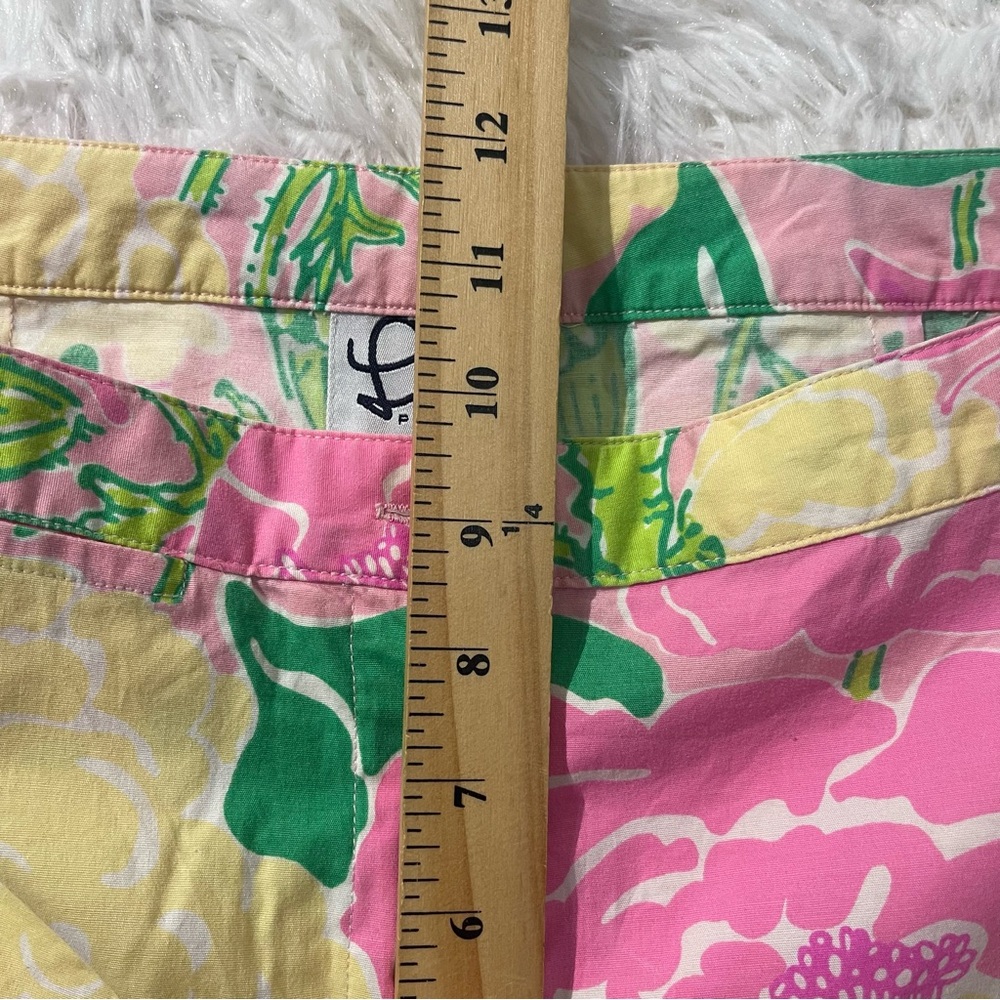 Lilly Pulitzer Cropped Pants Womens Size 4 Pink Floral Cotton - Picture 6 of 8